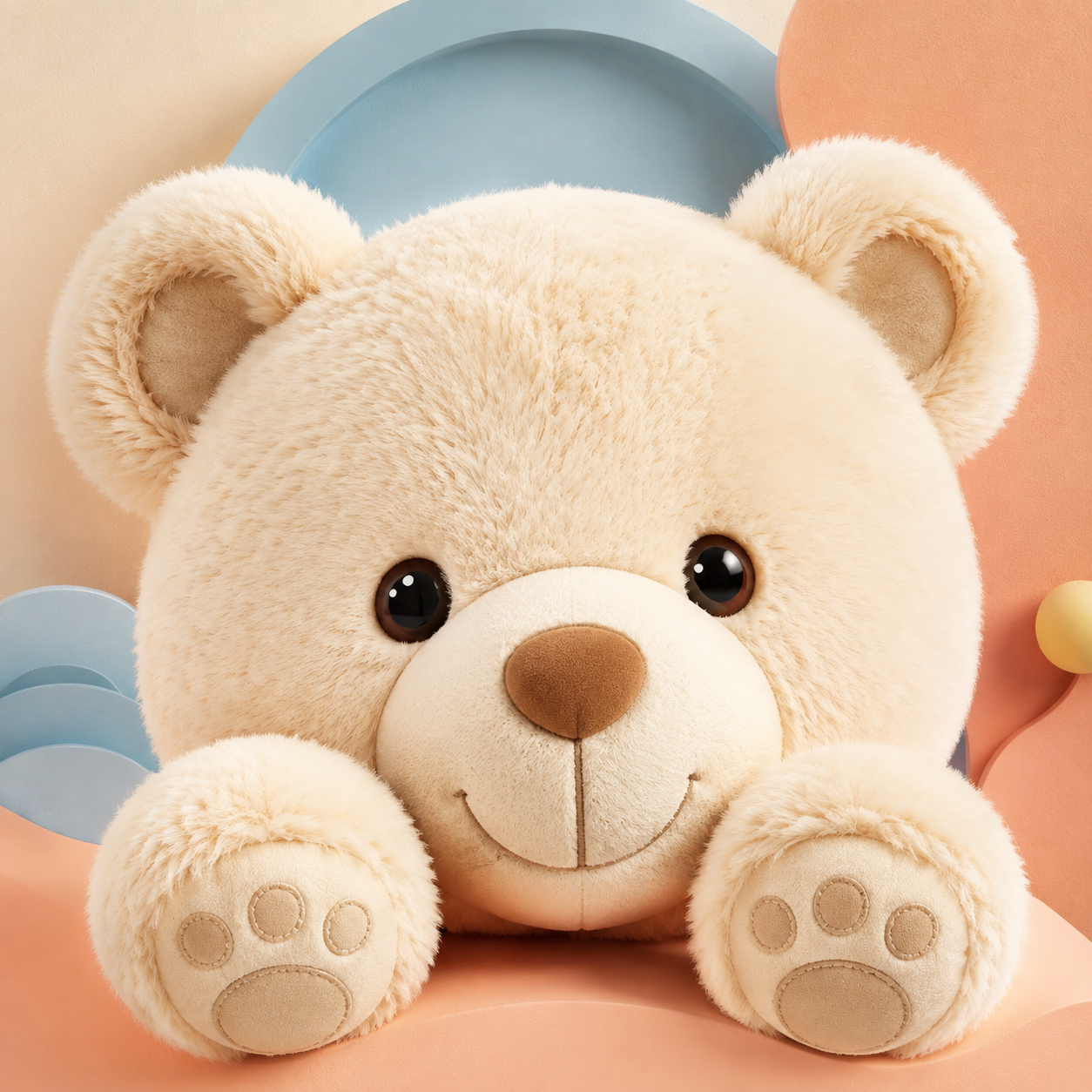 A cuddly teddy bear ready for a little adventure